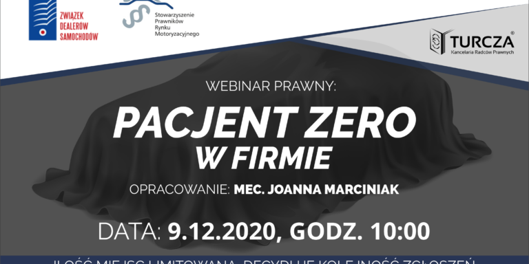 Pacjent zero w firmie, szkolenie webinarowe, prawo pracy, COVID-19, testowanie pracowników, zarządzanie firmą, epidemia koronawirusa, pracodawca, pracownik, zgodność z prawem, wynik testu, koszty firmy, Joanna Marciniak, radca prawny, Okręgowa Izba Radców Prawnych, Poznań, mediator, mediacje pracownicze, zapisy