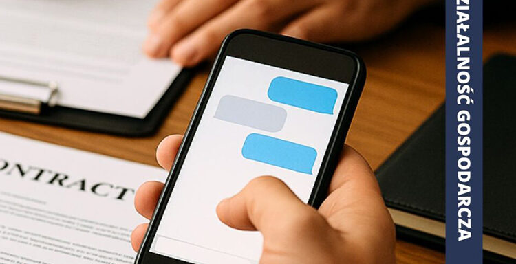 prawo cywilne, umowa przez komunikator, komunikatory internetowe, Messenger, WhatsApp, SMS, eIDAS, podpis elektroniczny, oświadczenie woli, art. 60 Kodeksu cywilnego, cyfrowa korespondencja, dowód w sprawach cywilnych, dokument elektroniczny, zrzuty ekranu, utrwalenie wiadomości, dowód elektroniczny, spory sądowe, zobowiązania cywilnoprawne, umowy B2B, ryzyka prawne, bezpieczeństwo komunikacji, archiwizacja rozmów, formalna umowa, relacje z konsumentem, obowiązki informacyjne, procedury zawierania umów online, kancelaria prawna, Turcza, profesjonalna komunikacja w biznesie, zabezpieczenie transakcji, dowód w sprawach gospodarczych, cyfrowa umowa